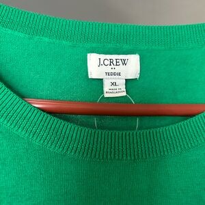 NWT J Crew Teddie LS lightweight sweater, green, Xl